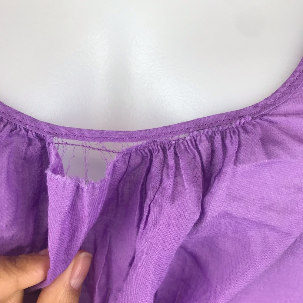 Tory Burch Purple Ruffle Tank Top - Picture 4 of 5